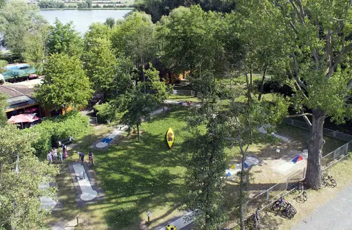 Naturbad am Seeburger See von oben