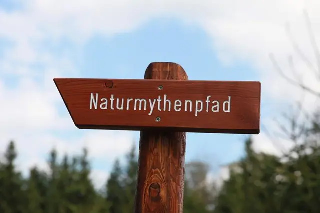 Wegweiser Naturmythenpfad im Harz